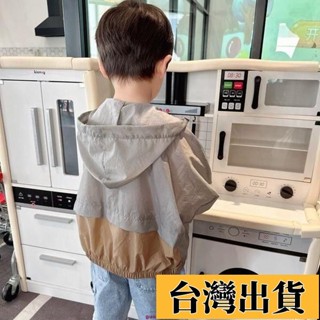 🚚限時低價🚚兒童防曬衣夏季男童拼色連帽防曬衣兒童夏裝薄款長袖上衣外套