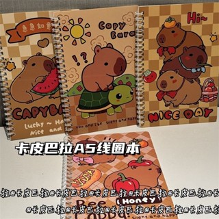 🌷臺灣出🌷A5筆記本卡皮巴拉ins風可愛卡通線圈水豚記事本高顏值學生作業本 RQHQ