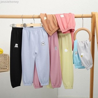 jessiehoney611童夢*兒童薄長褲 兒童褲 夏季新款兒童糖果色棉麻褲 中兒童素色休閒運動束口燈籠褲