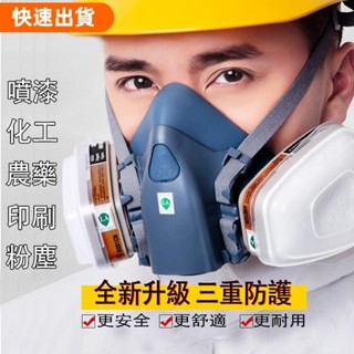 618特惠 3M防毒面具 7502防塵口罩 濾毒口罩呼吸道防護護目鏡 防毒面具 3M7502防毒面具 全臉防化工氣體粉塵