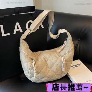 店長推薦💎【2872人收藏】高階感包包女大容量新款潮時尚小眾尼龍百搭單肩斜挎包餃子包 品質保障🎁B8-2-10