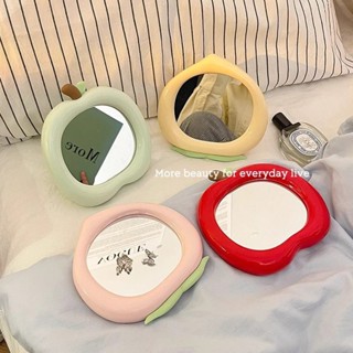 可愛化妝鏡🎀 桌面梳妝鏡 KT蘋果可愛化妝鏡學生宿舍桌面便攜臺式隨身家用鏡子可立梳妝鏡 鏡子 化妝鏡 臺式鏡