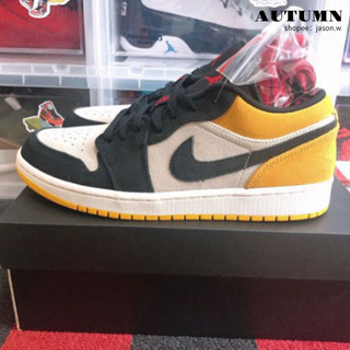 Air Jordan 1 Low 麂皮 低筒 Aj1黑黃 喬丹一代 籃球鞋 553558-127