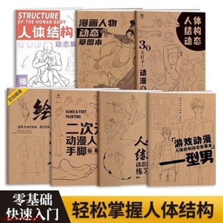全新🚀 人體結構手繪全7冊 動漫繪畫教程書人物素描動態草圖臨摹本新手