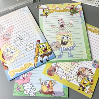 【臺灣發貨】新款B5卡通海綿寶寶拍紙本便簽本ins高顔值小紅書衕款筆記本精緻