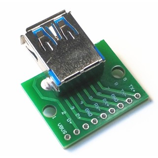 《1977》USB 3.0 母頭座轉DIP模組 扁平 轉直插 轉接板母座 轉換板 2.54mm