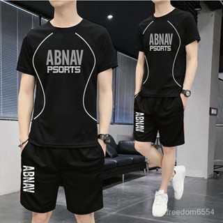 運動套裝男夏季跑步速幹衣短袖T恤足球籃球訓練健身衣服套裝/上衣精選服裝賣場