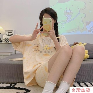全網最低🔥睡衣 睡衣女 居家服 夏天睡衣 短袖睡衣 韓版睡衣 棉質 睡衣 睡衣女 傢居服套裝 女睡衣甜美可愛卡通圓領睡