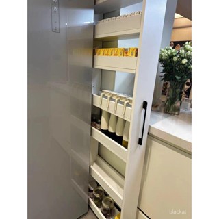 冰箱側隱藏式縫隙推車臥室門後超窄收納櫃廚房抽拉夾縫置物架落地 UBUU