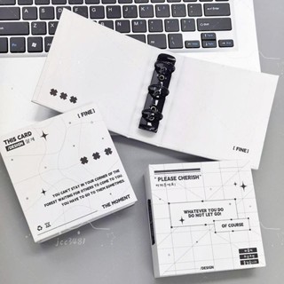 🥇臺灣出貨 簡約 黑白系列卡冊 一宮格3孔活頁卡冊 ins風專輯小卡收納冊 3寸拍立得愛豆追星相冊 手帳貼紙收納冊