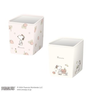 嘻嘻日貨🐾 現貨 日本製 SNOOPY 史努比 質感小物收納盒 草莓 花 收納箱 收納 筆筒 文具收納 辦公室小物