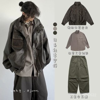 【新品特賣】日係復古夾剋春秋季日係複古穿搭整套做舊機車皮衣男女學生寬鬆做舊皮夾剋外套 TQAX