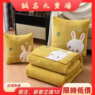 🎇桃園出貨+發票🎉抱枕毯子加厚抱枕睡覺可拆洗靠枕被汽車用多功能抱枕被子兩用珊瑚絨二合一zyb