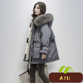 連帽外套 派剋服 女 中長款外套 韓版外套 新款 羽絨服 女 寬鬆外套 加厚外套 大毛領外套 棉衣外套 棉服