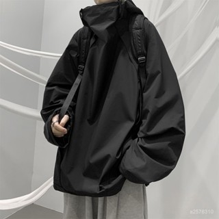 爆款熱賣❤黑武士衝鋒衣男秋季休閒潮牌ins連帽夾剋寬鬆潮流防水登山服外套 YSQP
