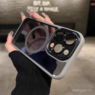 ✨桃園發貨✨磁吸字母蘋果15promax手機殻新款14透明黑矽膠iPhone13小眾高階感