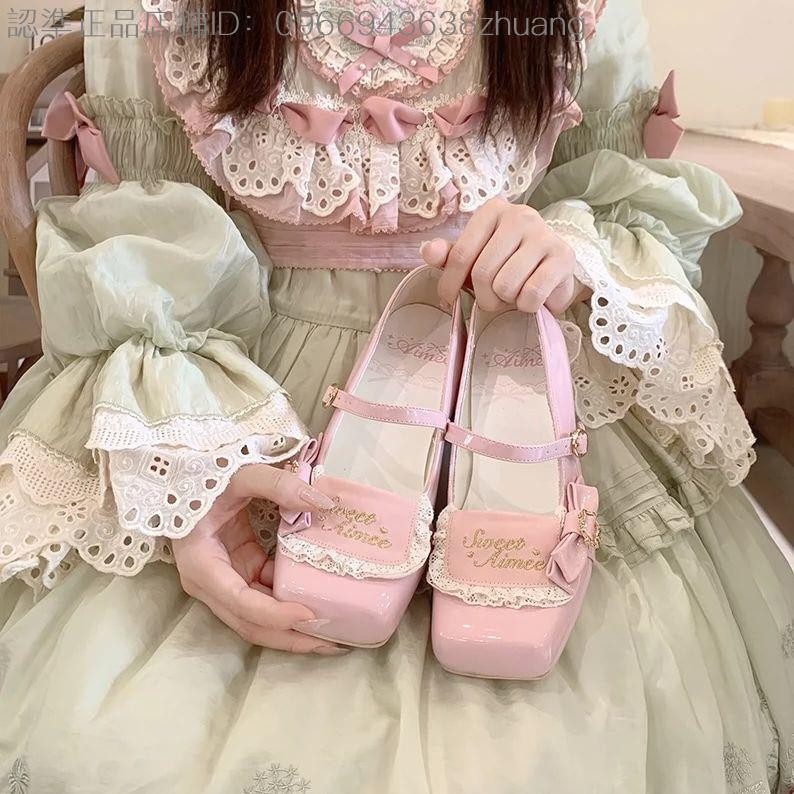 低跟方頭可愛軟甜Lolita瑪麗珍鞋