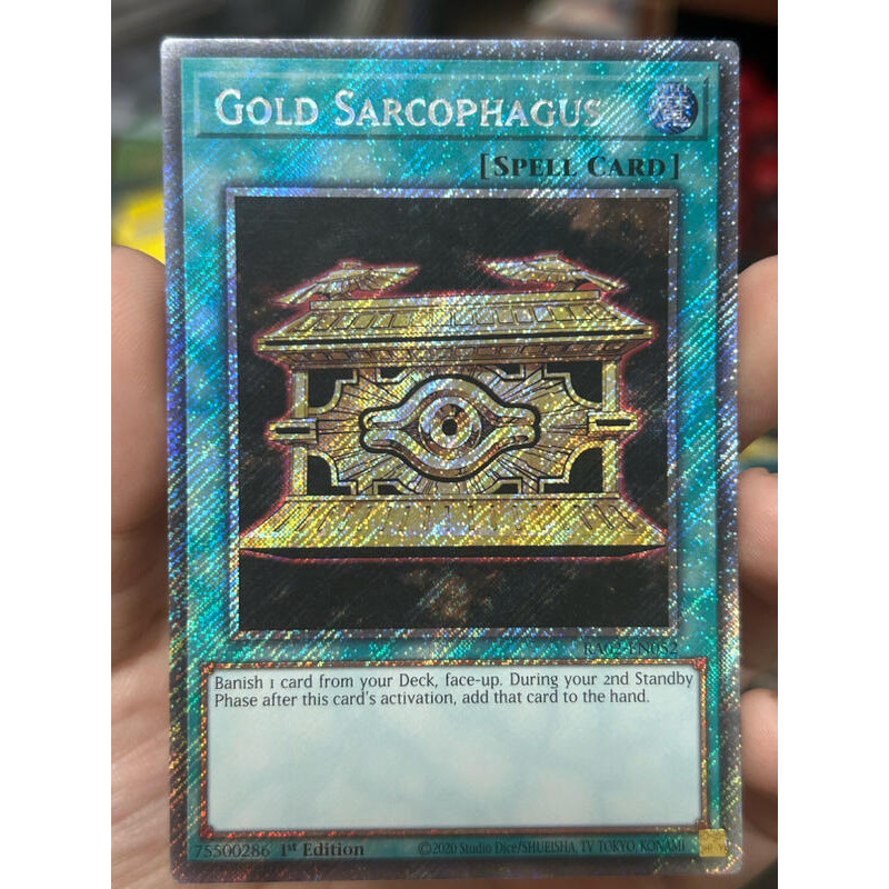 有點名 遊戲王 美英一刷 RA02-EN052 封印的黃金櫃 白金斜鑽 95分 搜VB09-JP002