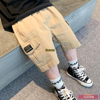 桃園發貨👉 童裝 ins風 男童 工裝 五分褲 2023夏裝新款寬松洋氣兒童短褲 夏季 休閑中童男孩褲/免運