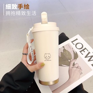 [316不鏽鋼內膽]卡通水杯 咖啡杯 大容量 烏薩奇 雙飲杯 保溫杯 吸管杯 水杯 運動水杯 車載水杯 直飲杯 學生杯子