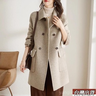 🔥【中大碼女裝】M-4XL 韓版中長款毛呢大衣 修身寬鬆顯瘦外套女 風衣外套女 大尺碼女裝 大尺碼女裝 秋天女裝 上班