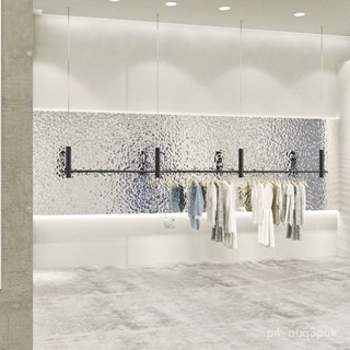 免運 高檔服裝店不銹鋼拉絲銀懸掛吊架服裝展示架櫥窗鋼絲繩吊架衣服架展示架 服裝店衣架 吊架 衣架 掛衣架 陳列架 晾衣架