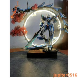LED圓環燈 手辦公仔模型鋼彈專用 木質燈座 背景擺飾模擬 家居高檔擺件【jupiter0516-L】