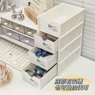 臺灣熱銷 廠家直銷無印風白色增高架小抽屜式收納盒桌麵ins宿捨整理盒批發