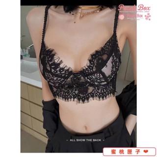 蜜桃匣子 法式超薄款女性內衣性感蕾絲刺綉軟鋼圈內衣收副乳防下垂大胸顯小內衣無痕美背夏季透氣舒適親膚性感超薄文胸套裝
