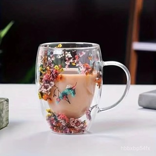 🌈無印辛選雙層玻璃杯透明創意水杯 耐熱帶把咖啡杯家用牛奶杯掛耳咖啡杯 7MLI