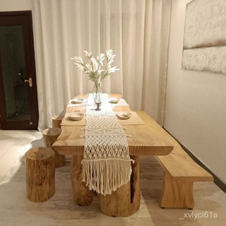 【宅配免運】✨實木餐桌椅簡約吃飯桌子長方形展示桌原木日式飯桌客廳辦公泡茶桌餐桌 原木餐桌 實木桌 餐桌椅組閤 客廳桌