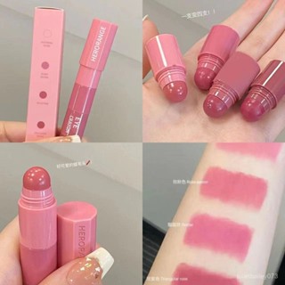 ♡ ♡韓國女高色!蠟筆口紅四色啞光絲絨多迷你唇膏筆唇綫筆套裝小眾