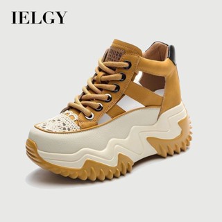IELGY 老爹鞋女網面休閒跑步運動鞋透氣鏤空增高