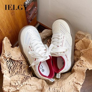IELGY 透氣白色女裝2025運動休閒運動鞋小眾設計德式訓練鞋