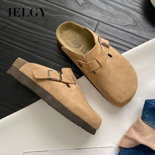 IELGY 棕色女式厚底包頭半拖鞋夏季拖鞋一腳蹬復古