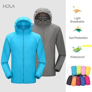 桃園發貨野營雨衣男士女士防水防曬服釣魚狩獵服速乾皮膚風衣帶口袋