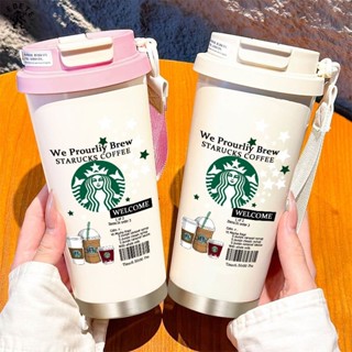 新品折扣3.15✨LEBETE時尚美式咖啡杯精鑄不銹鋼保溫杯車載吸管水杯隨行旅行杯子