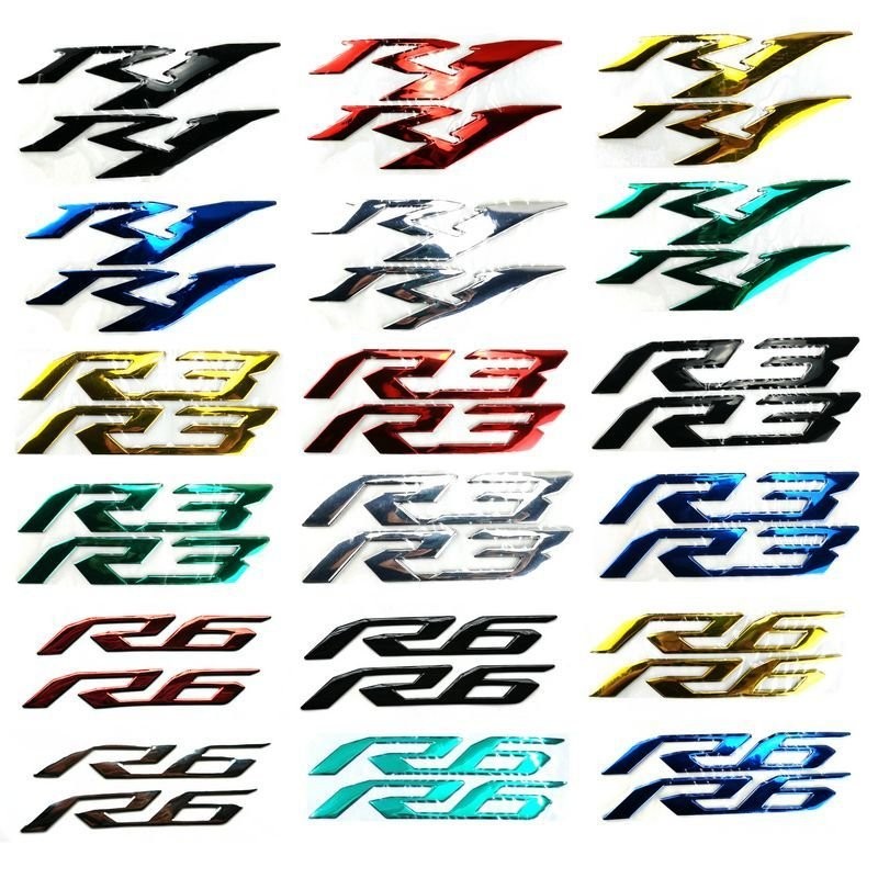 🛵機車貼紙 R1 R3 R6摩託車裝飾貼 防水3D立體標機車電動車邊闆外殻改裝貼貼花 機車車貼 車身裝飾貼紙 改裝貼紙