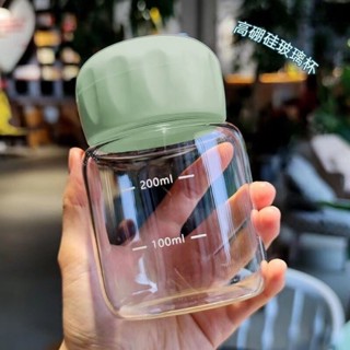臺/熱賣網紅胖胖杯玻璃杯子ins高顏值超小水杯隨手咖啡杯小奶杯帶杯套迷你杯大肚壺 胖胖水壺 環保杯 300ml水壺