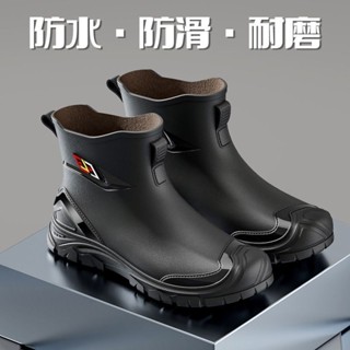 精選優品 【店鋪熱銷】時尚雨鞋新款男士防水防滑防油耐磨工作膠鞋耐磨軟底釣魚雨鞋男款