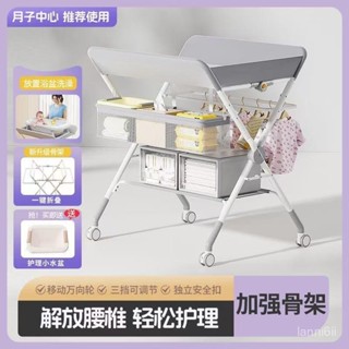 尿布臺 尿布架 嬰兒澡盆架 嬰兒護理臺 嬰兒尿布臺 新生兒移動可折疊便攜式寶寶多功能撫觸護理洗澡換尿布 易收納尿布桌