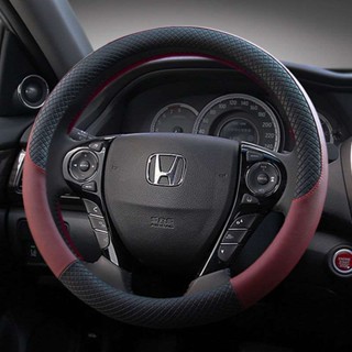 ✨熱賣 Honda 本田專用 超薄吸汗 ACCORD CIVIC CRV5 HRV FIT 真皮方向盤套 方向盤皮套