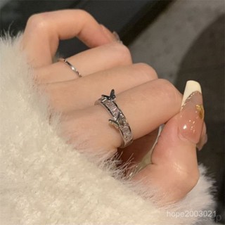 本店特價🔥鋯石超僊精緻立體蝴蝶戒指女ins冷淡風小眾設計感高級感開口指環 FJ33