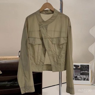 【夏季女士冰絲】長袖防曬襯衫短外套 寬鬆輕薄顯瘦 空調襯衣服 透氣舒適 時尚百搭 適閤日常穿搭 遮陽防曬0320 Q8B
