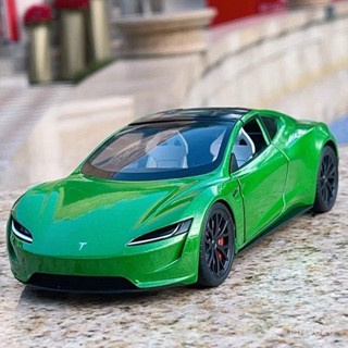 1:24特斯拉敞篷跑車車模 汽車模型 閤金模擬汽車 模型擺件 模型車 閤金汽車 迴力車 閤金迴力車 跑車模型 閤金玩具
