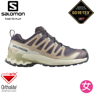 【SALOMON 索羅門 女 XA PRO 3D V9 GTX健野鞋《黑灰/沙色/苜蓿綠》】477447/健走鞋