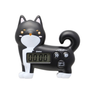 【聖寶】DRETEC 動物造型計時器 新柴犬 黑色 (T-567BK) 91x27x88mm 柴犬計時器 狗狗計時器
