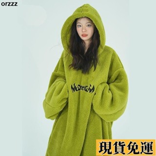 🌸臺灣限時低價🌸 寬鬆韓版新款珊瑚絨睡衣女裙子秋冬睡袍長款浴袍加厚絨毛睡衣 長袖保暖家居服 珊瑚絨上衣 法蘭絨上衣