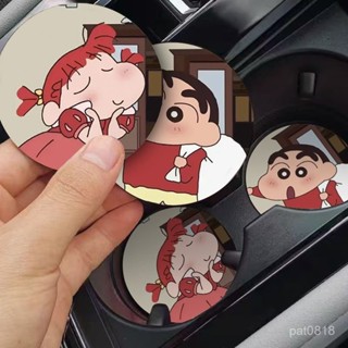 可愛蠟筆小新車用水杯墊 車用杯墊 汽車杯墊 飲料杯墊 水杯槽防滑墊 全車係通用 矽膠杯墊 矽膠杯墊 水杯墊 車載水杯墊