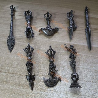 西藏密宗法器純銅手工鎏金五股鉞刀金剛杵降魔杵法器(9.3 折